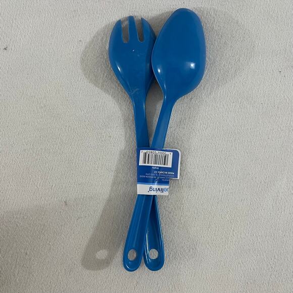 True Living Blue Melamine 2-Pack 9.72" Fork Spoon Utensils - Picture 3 of 3